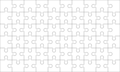 puzzles grid - blank template. jigsaw puzzle with 60 pieces. mosaic background for thinking game is 