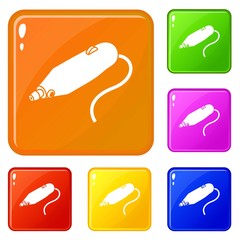 Poster - Mini hand drill icons set collection vector 6 color isolated on white background