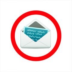 no read letter icon no mail vector