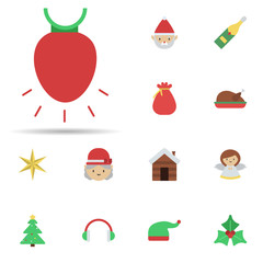 Poster - Christmas decoration, lightening 2 colored line icon. Universal set of christmas for website design and development, app development