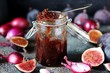 figs and onion confiture or marmalade. unusual jam. French cuisine. suitable for hot cheese, pâté and foie gras.