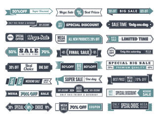 Wall Mural - vintage banners. ribbon ornaments special offers sales discounts border and dividers retro vector ho