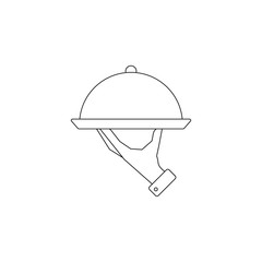 Poster - Waiter's arm and tray icon. Element of resturant for mobile concept and web apps icon. Outline, thin line icon for website design and development, app development