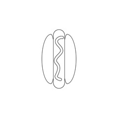 Aufkleber - Sausage in a loaf icon. Element of resturant for mobile concept and web apps icon. Outline, thin line icon for website design and development, app development