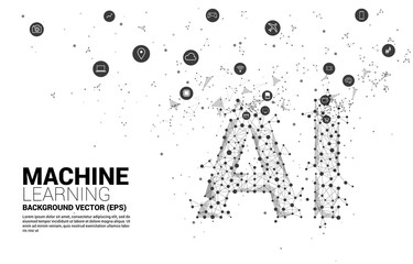 Poster - Vector Polygon dot connect line shaped AI. Concept for machine learning and artificial intelligence.