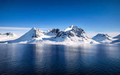 Wall Mural - Title: Svalbard mountains and fiords