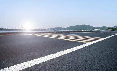 Road Pavement and Outdoor Natural Landscape..