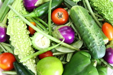 Garden Fresh Mix Vegetable In Basket Top View