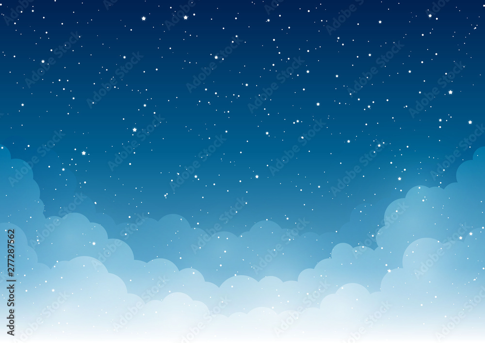 Night starry sky with clouds for Your design - obrazy, fototapety, plakaty 