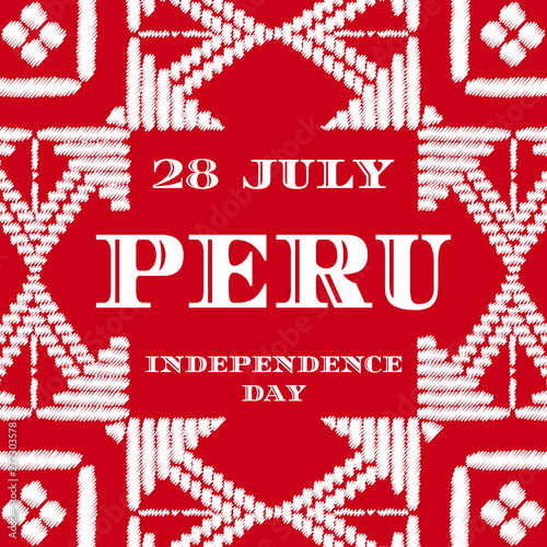 Peru Independence Day Fiestas Patrias 28 July Illustration
