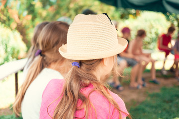 Wall Mural - meeting of children in the summer camp.