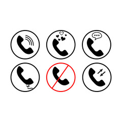 Poster - Phone icon set.