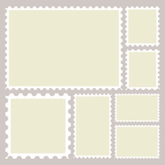 Aufkleber - blank postage stamps template set