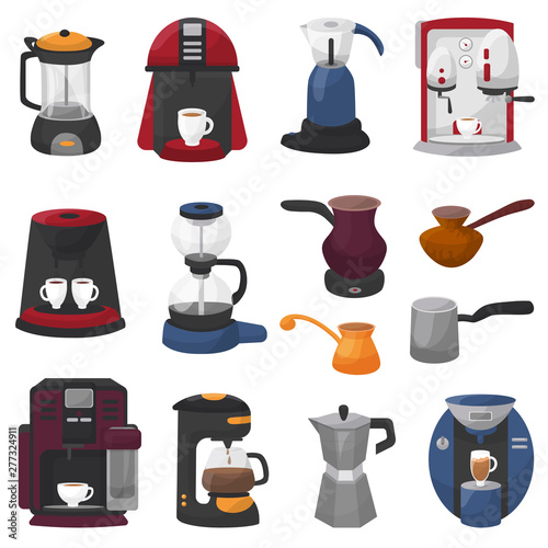 Fotografía Coffee machine vector coffeemaker and coffee-machine for espresso drink with caf