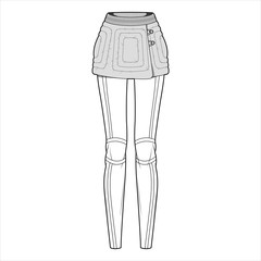 Wall Mural - LEGGINGS pants fashion flat sketch template