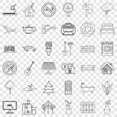Poster - thermometer icons set. outline style of 36 thermometer vector icons for web for any design