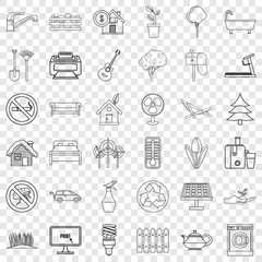 Poster - faucet icons set. outline style of 36 faucet vector icons for web for any design