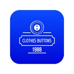 Poster - Clothes button service icon blue vector isolated on white background