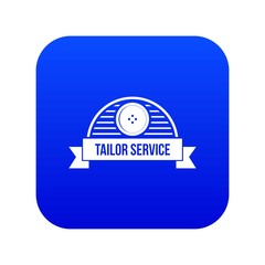 Poster - Tailor service icon blue vector isolated on white background