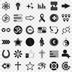 Poster - Graphic icons set. Simple style of 36 graphic vector icons for web for any design