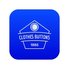 Poster - Clothes button dress icon blue vector isolated on white background