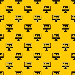 Poster - Computer monitor with photo on the screen pattern seamless vector repeat geometric yellow for any design