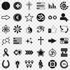 Poster - Loading icons set. Simple style of 36 loading vector icons for web for any design