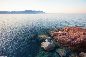 Wall Mural - Rocks on the shore in Arbatax, Sardinia