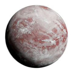 Wall Mural - alien planet, cloudy desert world, exoplanet isolated on white background