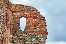 The Ruins Of An Ancient Castle In Latvia In The City Of Ludza