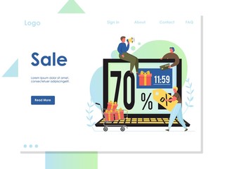 Aufkleber - Sale vector website landing page design template