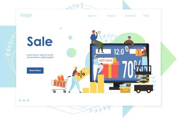 Aufkleber - Sale vector website landing page design template