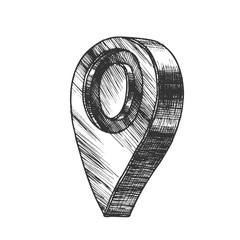 Poster - Navigation Map Pointer Gps Location Symbol Vector. Showing Starting Current Point Of Departure Position On Map. Navigator Element Marker Monochrome Hand Drawn In Vintage Style Cartoon Illustration