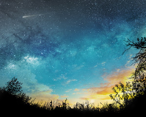 Wall Mural - sunset to night sky