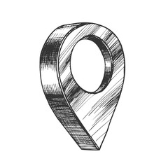 Poster - Map Pointer Gps Location Sign Detail Symbol Vector. Simple Place Pointer Navigator Element Of Finish End Direction. Marker Chart Monochrome Designed In Retro Style Cartoon Illustration