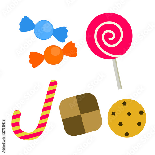 かわいいお菓子のイラストセット Buy This Stock Vector And Explore