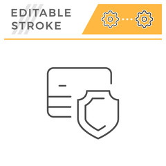 Sticker - Credit card security editable stroke line icon