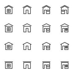 Wall Mural - house icon set vector illustration