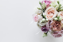 Beautiful Spring Bouquet With Pink And White Tender Flowers