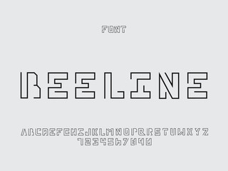 Wall Mural - Beeline font. Vector alphabet 