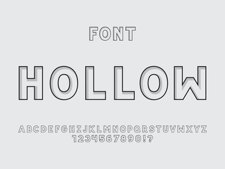 Wall Mural - Hollow font. Vector alphabet 