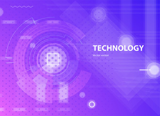 Wall Mural - Abstract purple background in technology style.