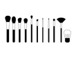 Makeup brushes simple vector set