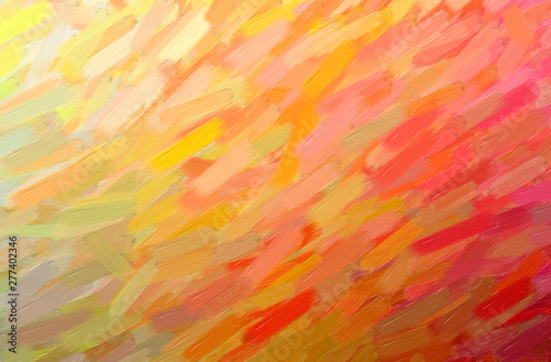 Abstract illustration of orange Oil Paint with big brush background