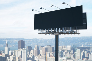 Wall Mural - Empty black billboard