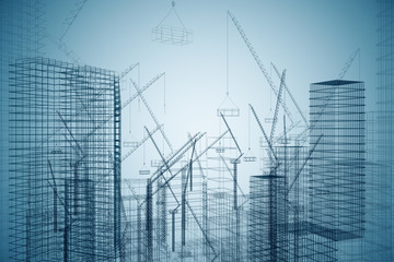 Poster - Creative digital construction texture