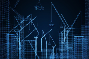 Poster - Creative digital construction background