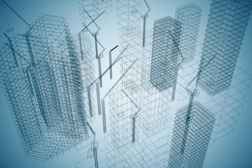 Poster - Modern digital construction background