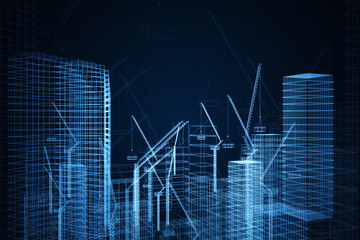 Poster - Creative digital construction wallpaper