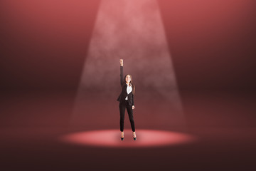 Sticker - Businesswoman in red spotlight